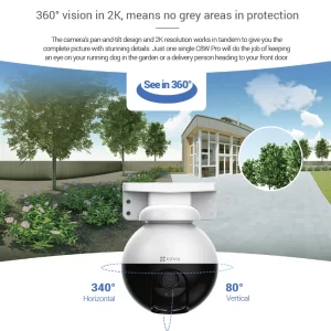 EZVIZ C8W Pro 2K - AI Powered Outdoor Pan/Tilt Security WiFi Camera