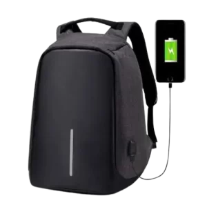 Anti-theft Travel Backpack (Laptop Bag) School Bag with USB Charging Port - Black