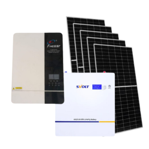 FiveStar 5.5KW 48v MPPT Inverter with SVolt 48V 5.09kWh Lithium Battery and 5 Fivestar 650W Mono Solar Panels Solar Combo