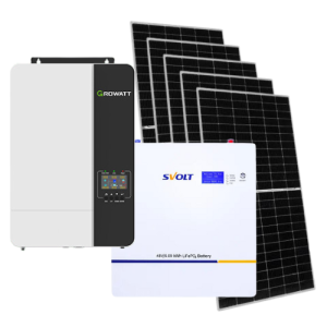 Growatt 5KW 48V Inverter with SVolt 48V 5.09kWh Lithium Battery and 5 Fivestar 650W Mono Solar Panels Solar Combo