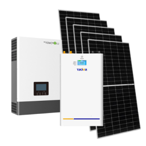 Lux Power 5KW 48V Inverter with SVolt 48V 5.09kWh Lithium Battery and 5 Fivestar 650W Mono Solar Panels Solar Combo