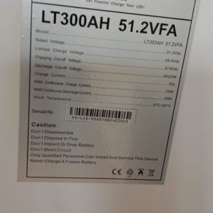 Fivestar 51.2V 300AH 15KWH LiFePo4 Lithium Battery LT300AH/51.2VFA