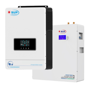 SUN 6.2kw Hybrid Inverter with SUN SOLAR 48V 100AH 4.8KWH LITHIUM BATTERY combo